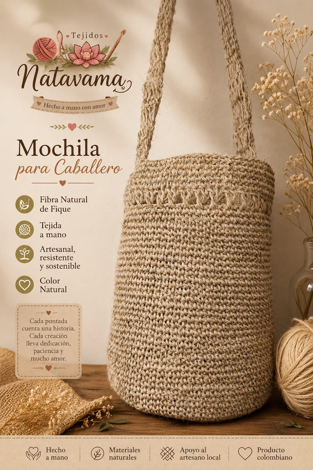Mochila En Fique Para Caballero