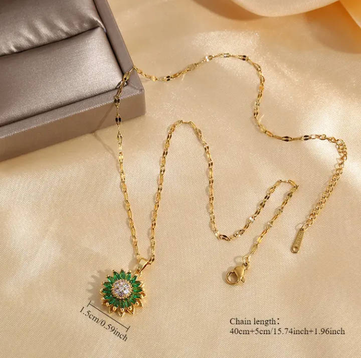 COLLAR GIRASOL VERDE